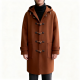 Camel Wool Duffle Coat with Toggle Closures