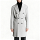 Light Gray Double-Breasted Waist-Tie Wool Coat